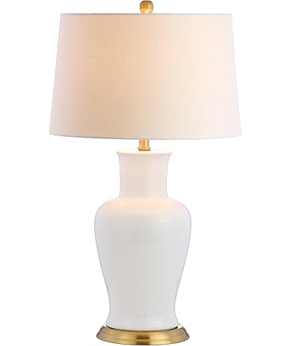 Fangio Lighting 8827WH Transitional Ceramic Table Lamp with